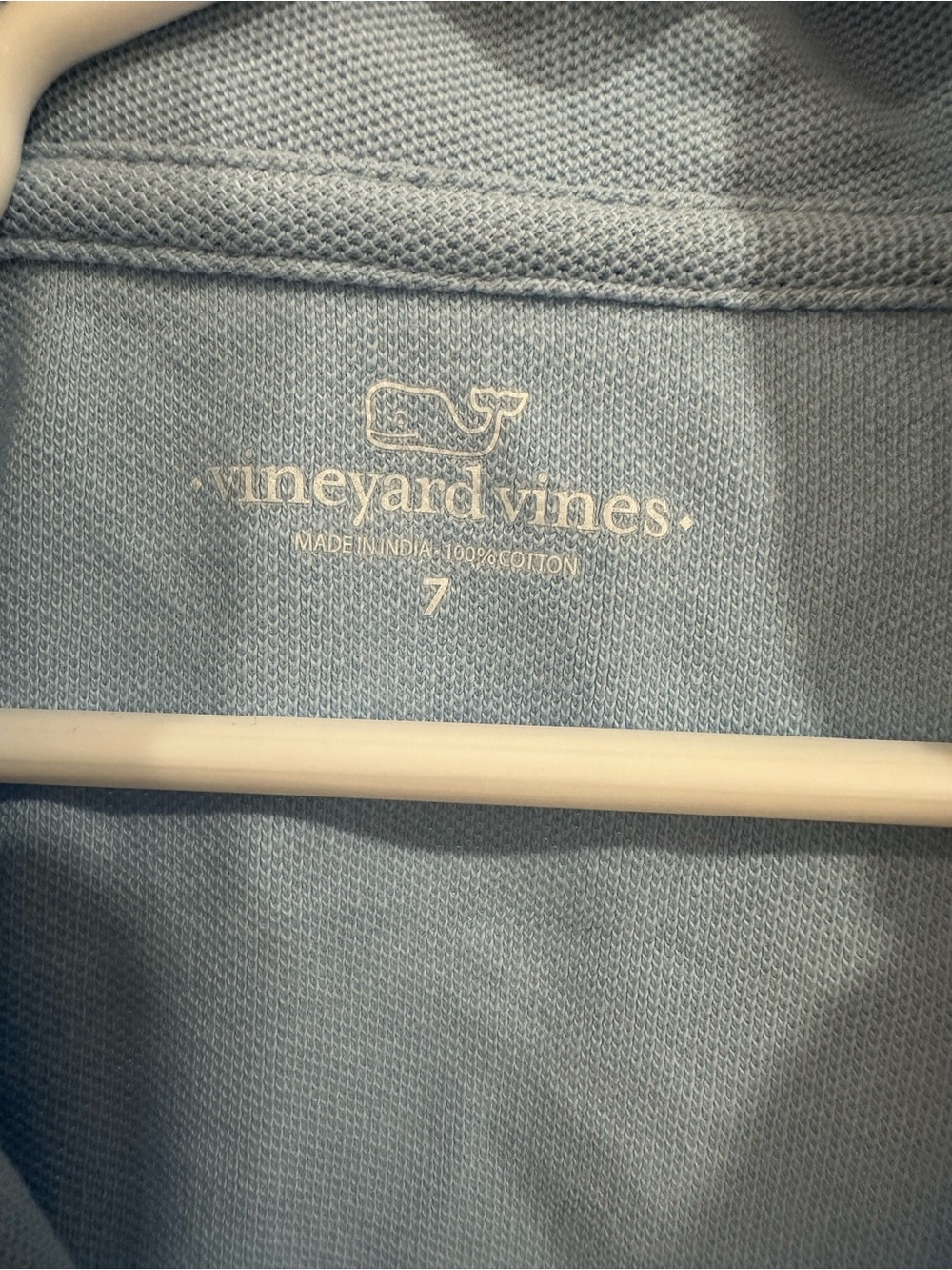 Vineyard Vines Boys' Light Blue Quarter-Zip Sweater Size 7 - Picture 3 of 3
